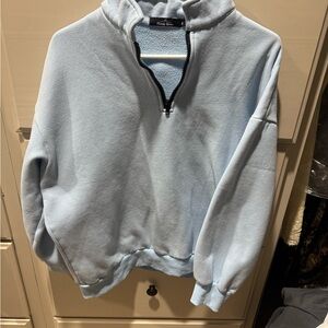 Light Blue Quarter-Zip Sweatshirt
